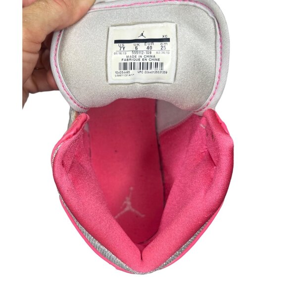 Rare 2013 Youth 7 Women 8 Nike Air Jordan Barbie Pink White Sneakers‎ Basketball - Picture 3 of 16